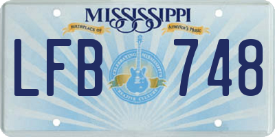MS license plate LFB748