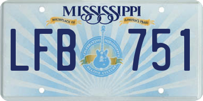 MS license plate LFB751