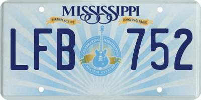 MS license plate LFB752
