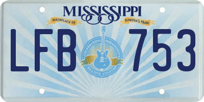 MS license plate LFB753