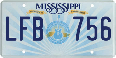 MS license plate LFB756