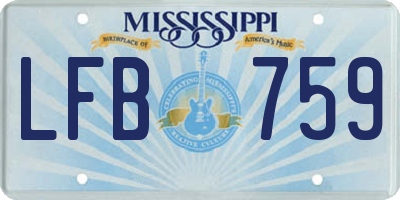 MS license plate LFB759