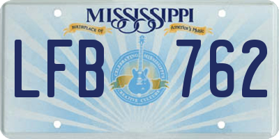 MS license plate LFB762