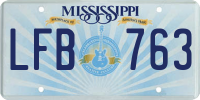 MS license plate LFB763