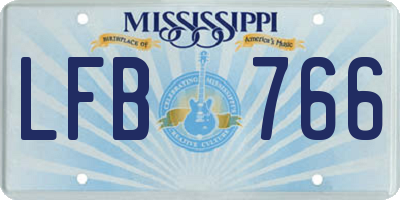 MS license plate LFB766