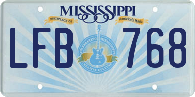 MS license plate LFB768