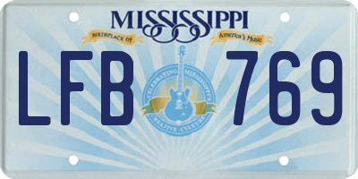 MS license plate LFB769