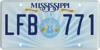 MS license plate LFB771