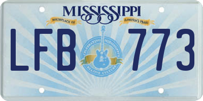 MS license plate LFB773