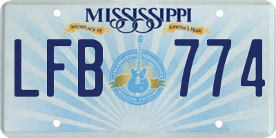 MS license plate LFB774