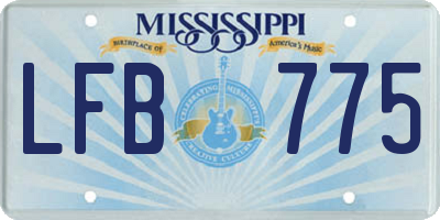 MS license plate LFB775