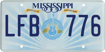 MS license plate LFB776