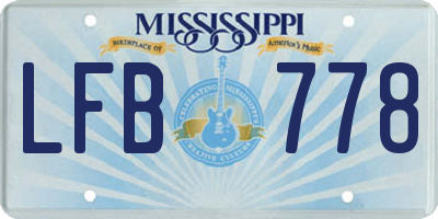 MS license plate LFB778