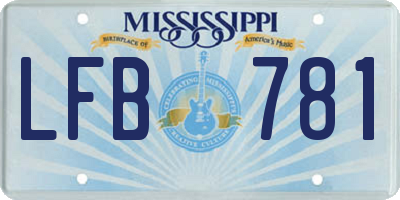 MS license plate LFB781