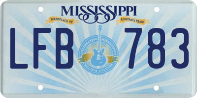 MS license plate LFB783