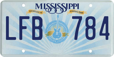 MS license plate LFB784