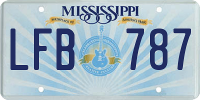 MS license plate LFB787