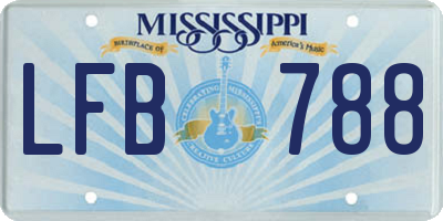 MS license plate LFB788