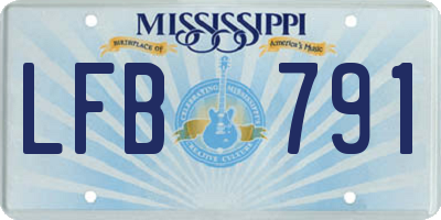 MS license plate LFB791