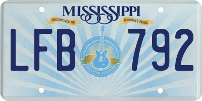 MS license plate LFB792