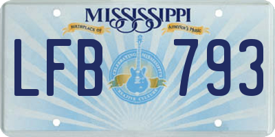 MS license plate LFB793