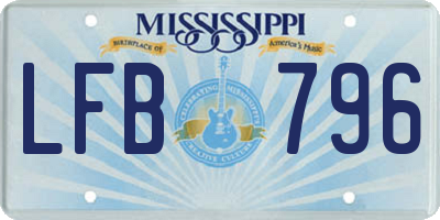 MS license plate LFB796