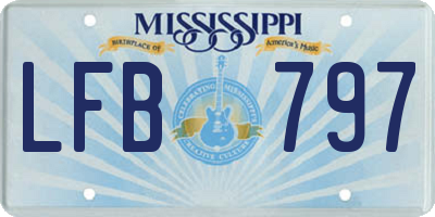 MS license plate LFB797