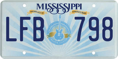 MS license plate LFB798