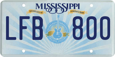 MS license plate LFB800