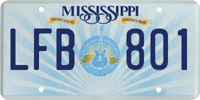 MS license plate LFB801
