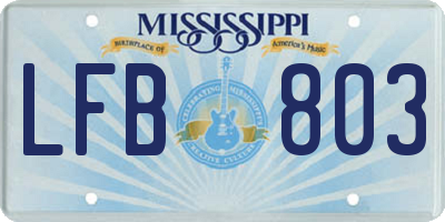 MS license plate LFB803