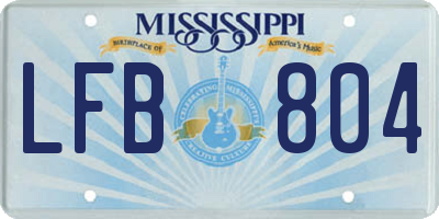 MS license plate LFB804