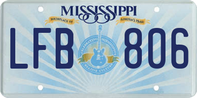 MS license plate LFB806