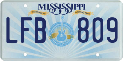 MS license plate LFB809
