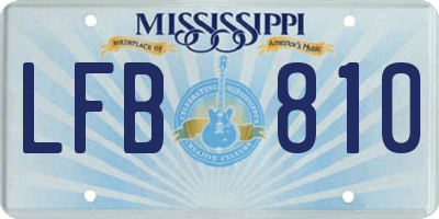 MS license plate LFB810
