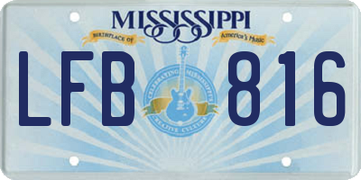 MS license plate LFB816