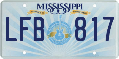 MS license plate LFB817