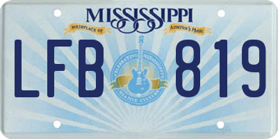 MS license plate LFB819