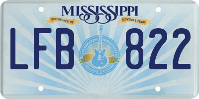 MS license plate LFB822