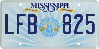 MS license plate LFB825