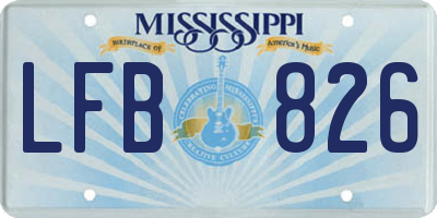 MS license plate LFB826