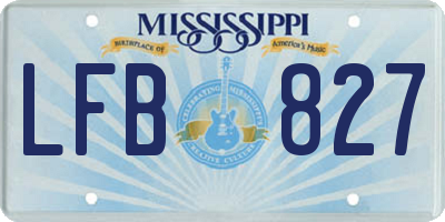 MS license plate LFB827