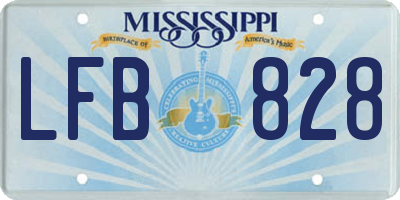 MS license plate LFB828