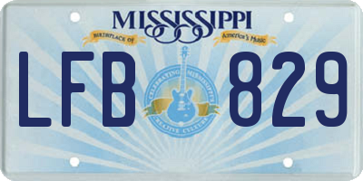 MS license plate LFB829