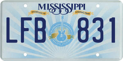 MS license plate LFB831