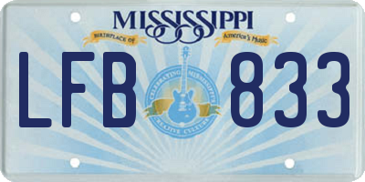 MS license plate LFB833