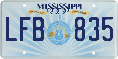 MS license plate LFB835