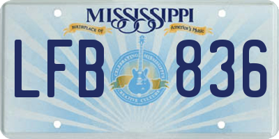 MS license plate LFB836