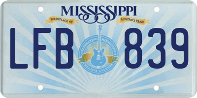 MS license plate LFB839