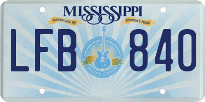 MS license plate LFB840